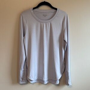 Athleta Soft Heather Blue Uptempo Top, size Petite Medium